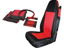 Seat Cover 2003-2006 TJ Wrangler w/2 Seat Covers/2 Seat Belt Pads/Steering Wheel Cover Black/Red RT Off Road